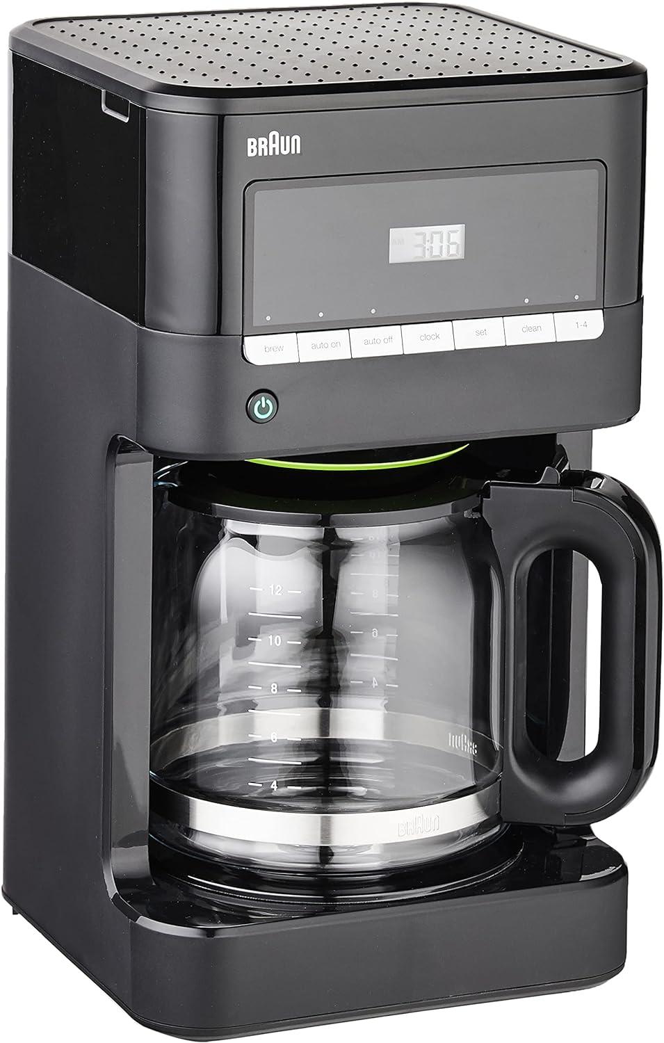 Braun KF7000BK Braun BrewSense 12-Cup Drip Coffee Maker with Brew Strength Selector and Glass Carafe