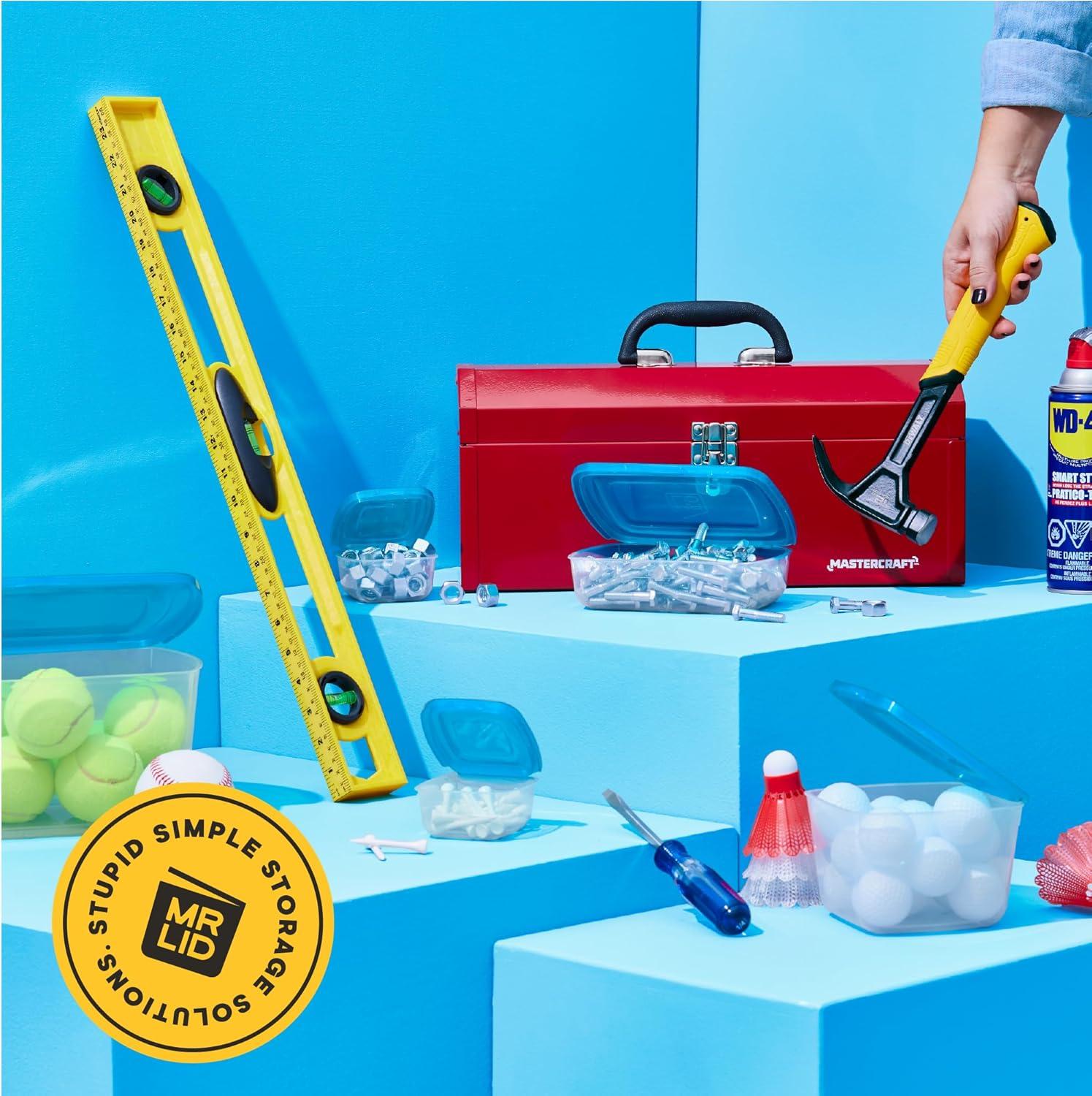 Mr Lid Containers with Attached Lid - 17 Pack - Meal Prep, Food Storage, Durable Containers.