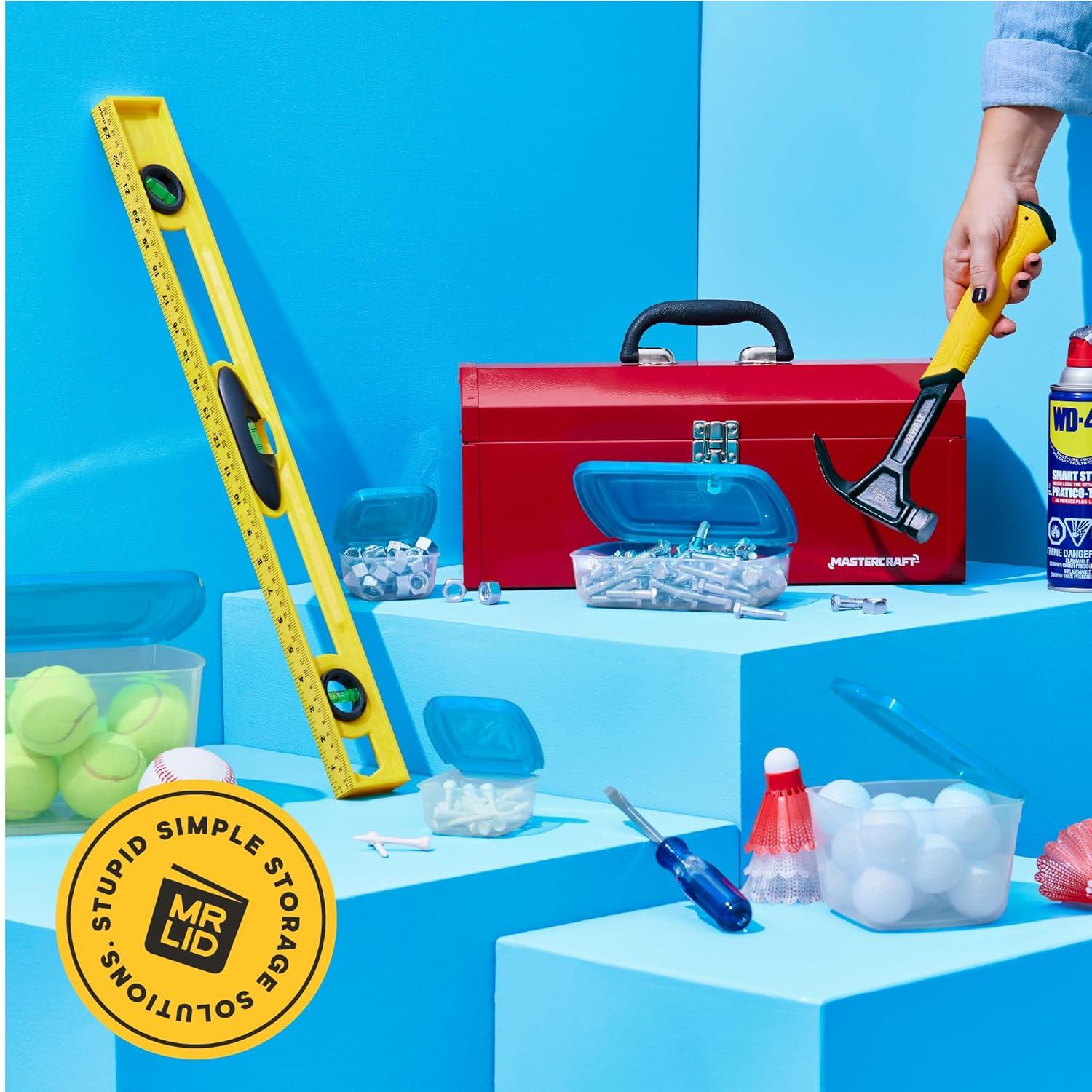 Mr Lid Containers with Attached Lid - 17 Pack - Meal Prep, Food Storage, Durable Containers.