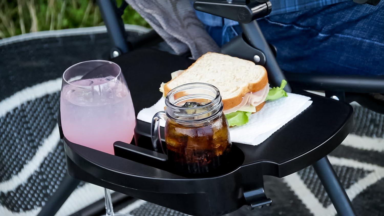 Camco 51834 Zero Gravity Chair Tray - A Convenient Tray for Snacks and Drinks