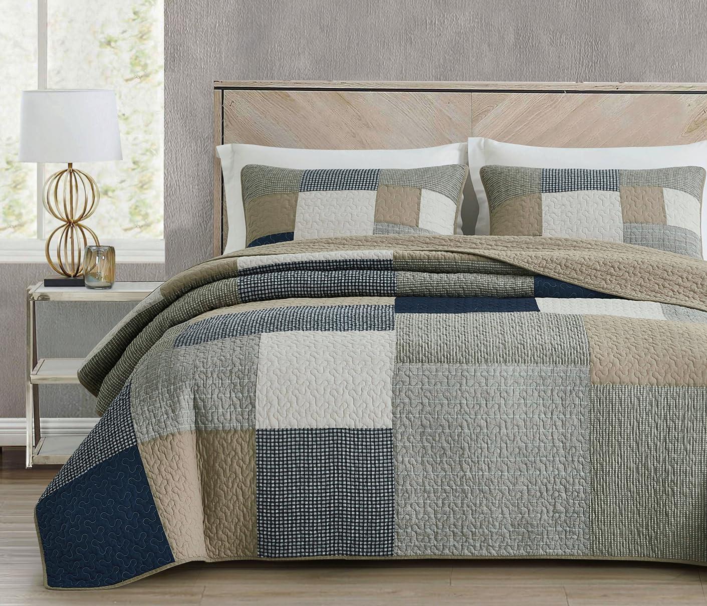 Chezmoi Collection Addy Cotton Patchwork Quilt Set