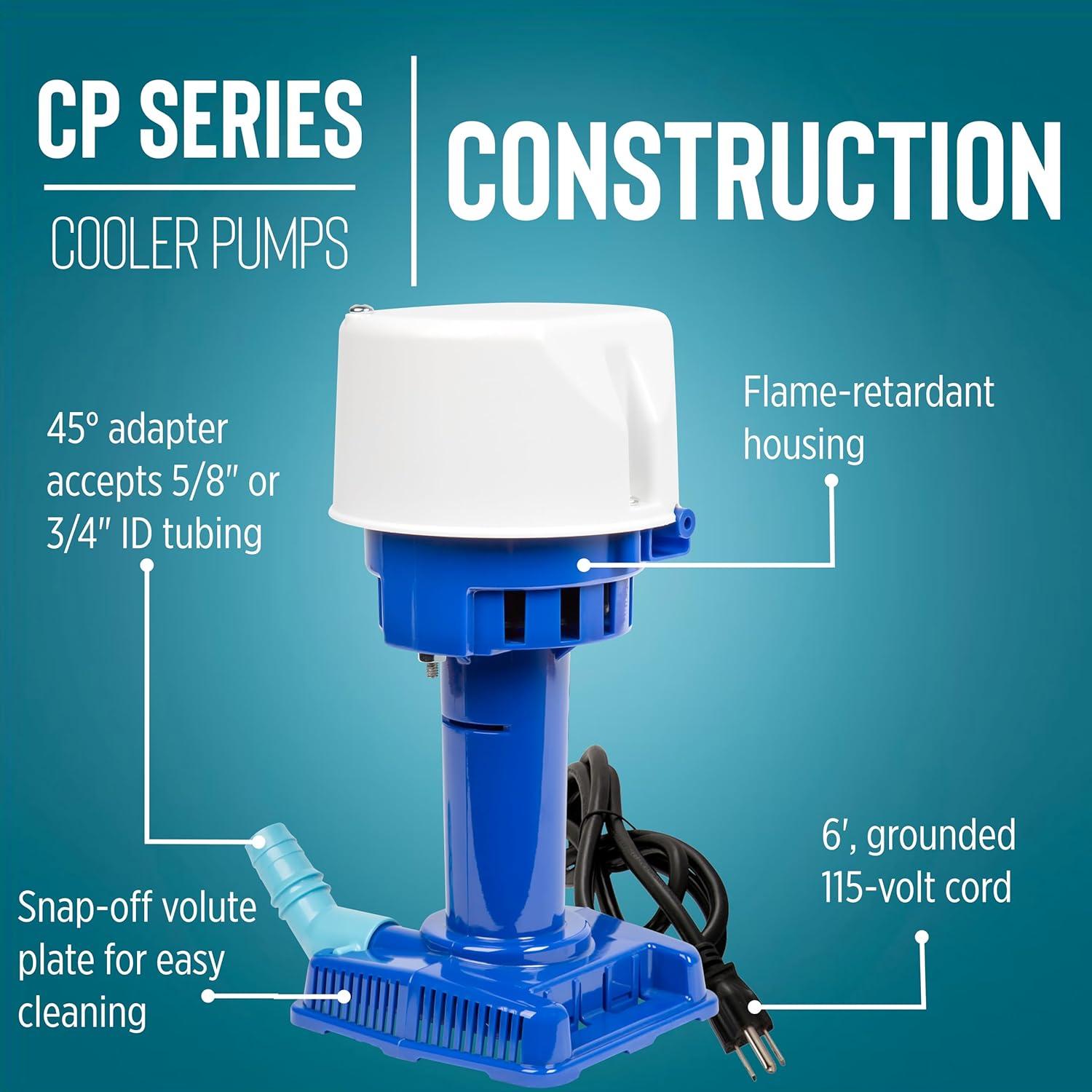 Blue and White Evaporative Cooler Pump with 6-ft Cord