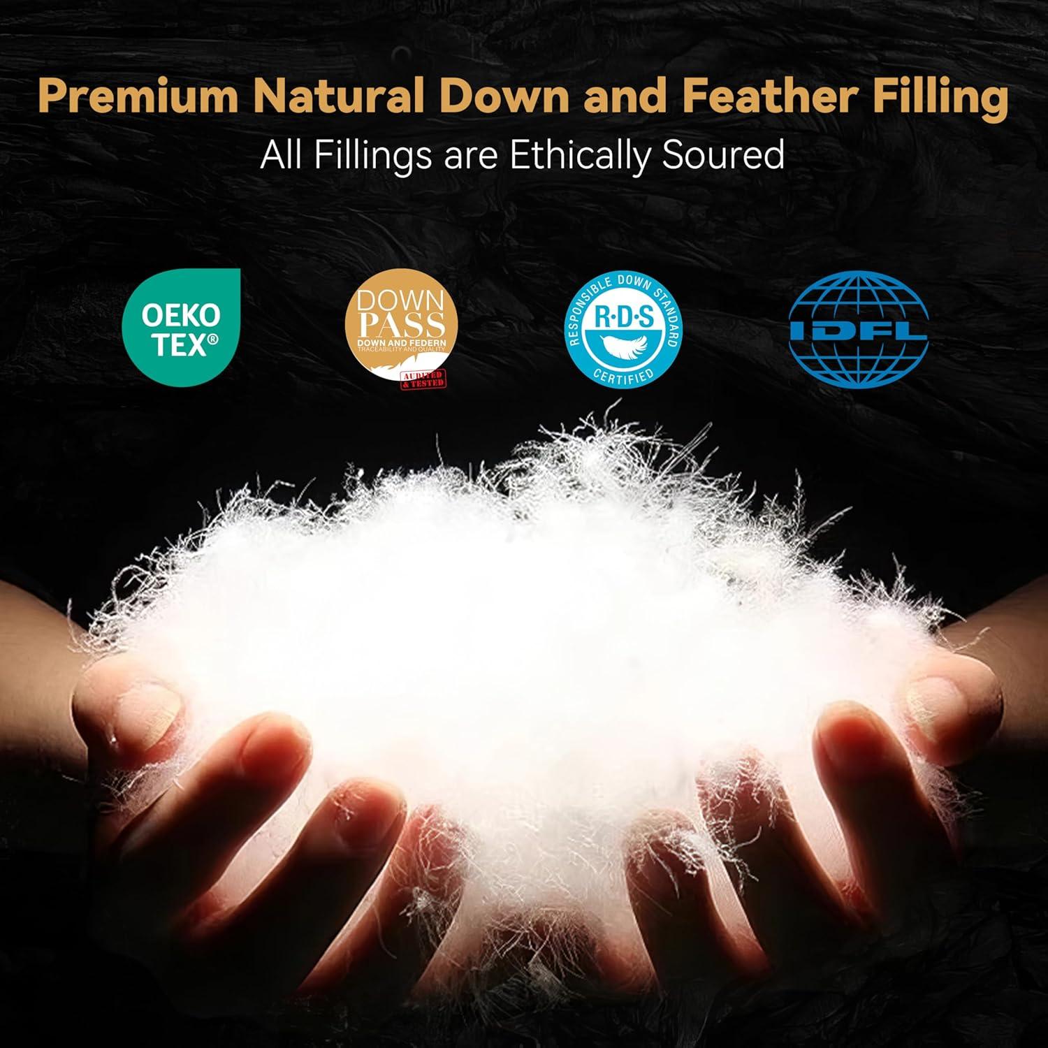 SNOWMAN Extra-Soft Down Blanket Queen, Lightweight Down Comforter with 8 Corner Tabs, Cooling Bed Comforter for Hot Sleepers, 18oz Fill Weight and Noiseless Down Proof Fabric (White, 90"x90")