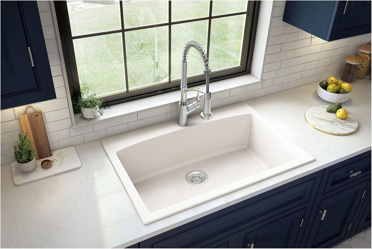 Karran Drop-in Quartz Composite 33'' X 22'' 1-Hole Single Bowl Kitchen Sink