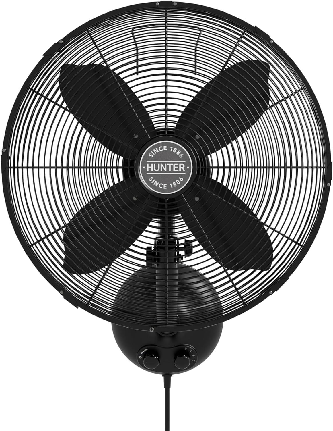 HUNTER - 97318 - Oscillating Wall Mounted Fan 16 inch 3 speeds Classic W16