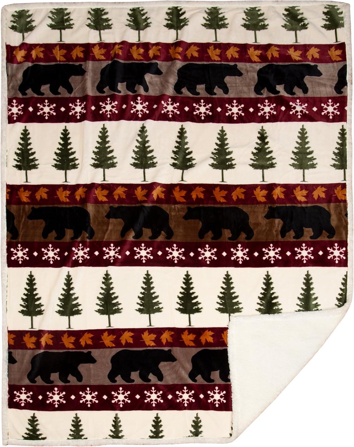 Chicago Bears Multi-Color Sherpa Fleece Throw Blanket 54" x 68"