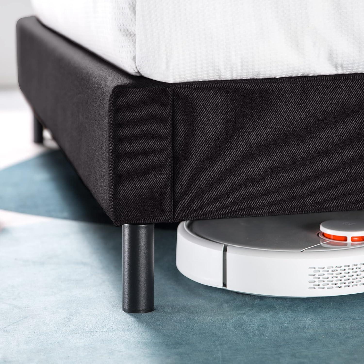 Zinus 39" Avery Platform Bed, Reclining Fabric Headboard and USB Ports, Beige, King