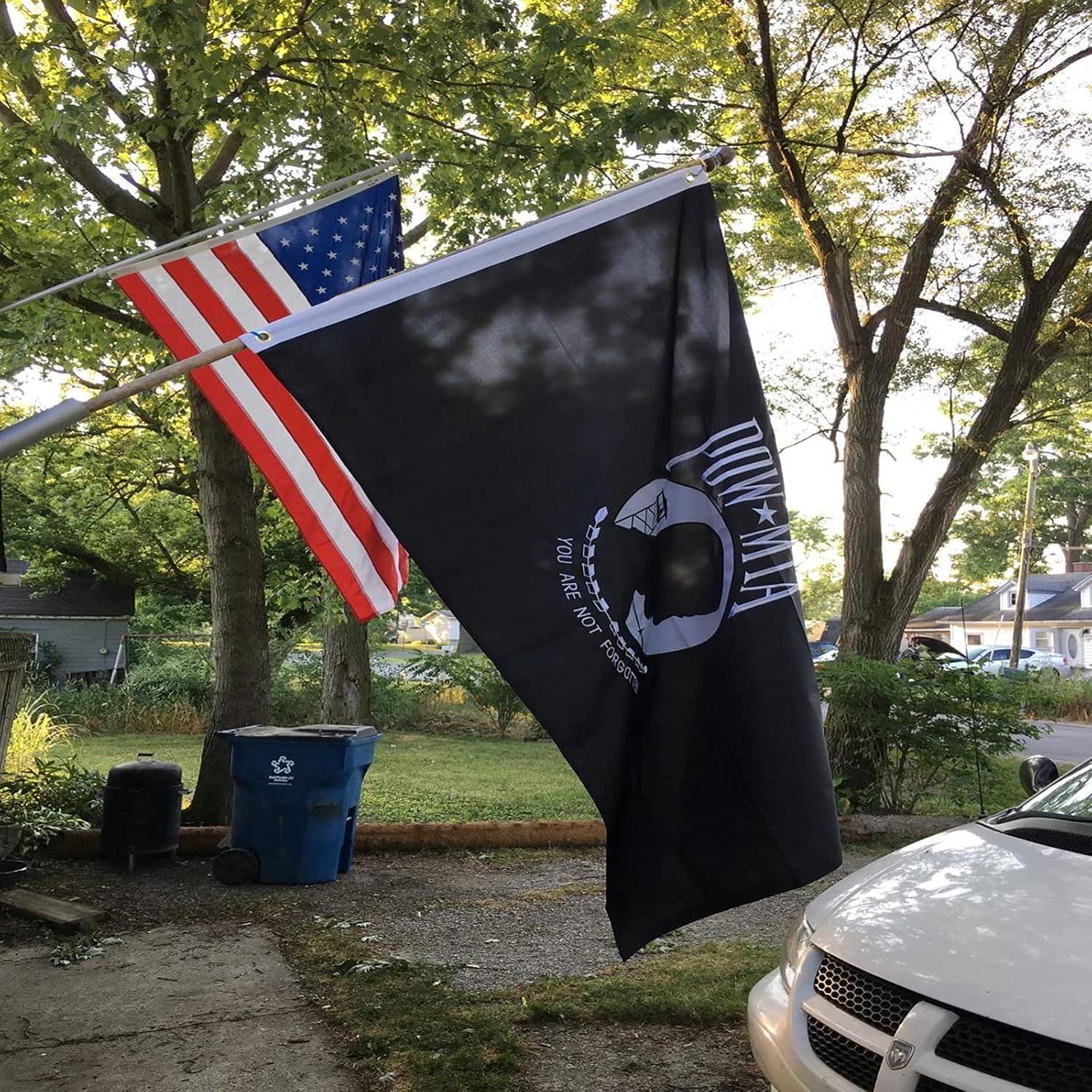 POW MIA 3x5 Nylon Flag - Double Sided and Embroidered - All Weather, Durable, Outdoor Nylon Flag - Front Line Flags