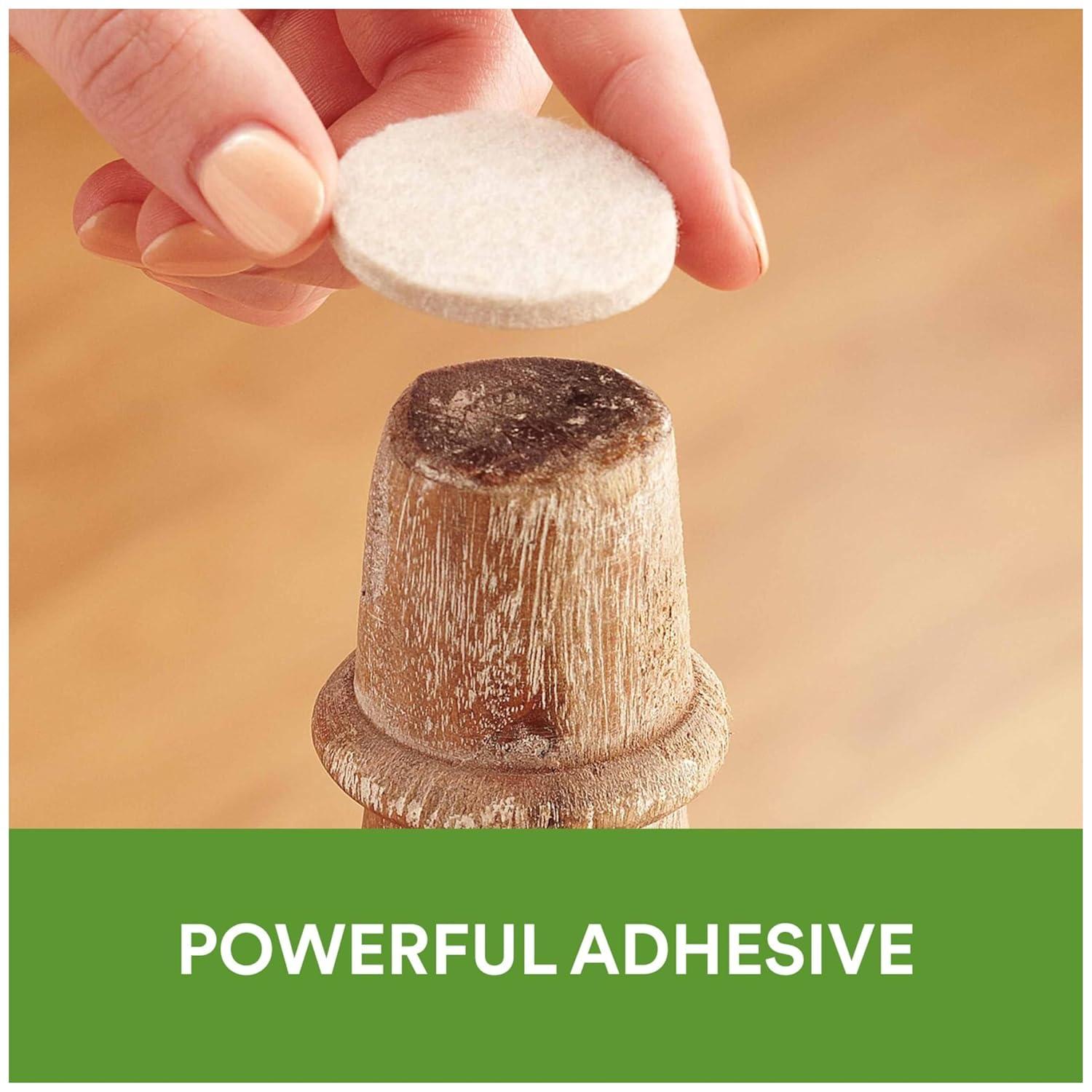 Scotch 1" 32pk Felt Pads Beige: Anti-Scratch Furniture & Chair Leg Protection, Floor Pad, 1" x 0.2" Felt, 32ct