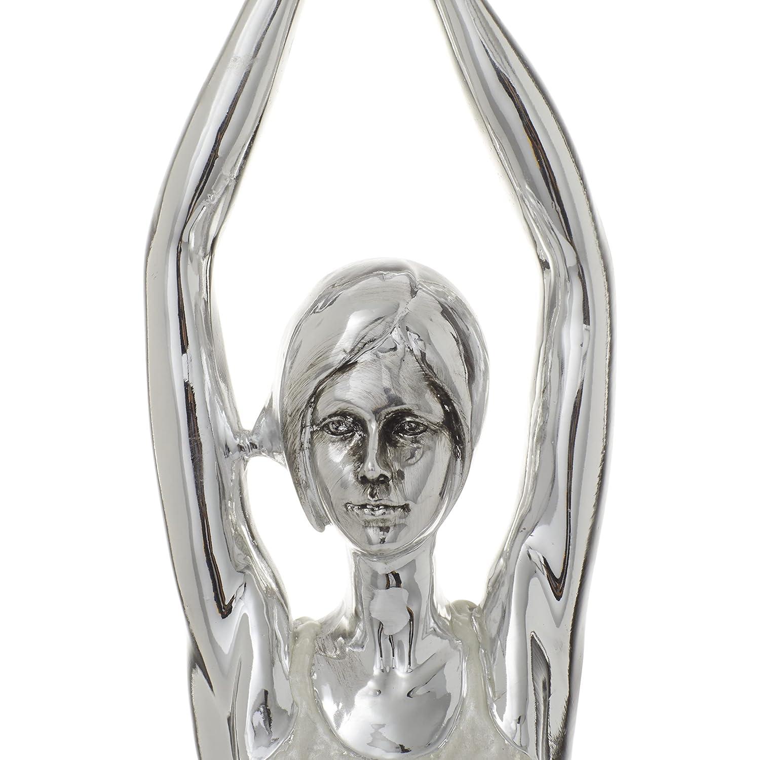 DecMode Polystone Glam People Sculpture, Silver, 2 - Pieces