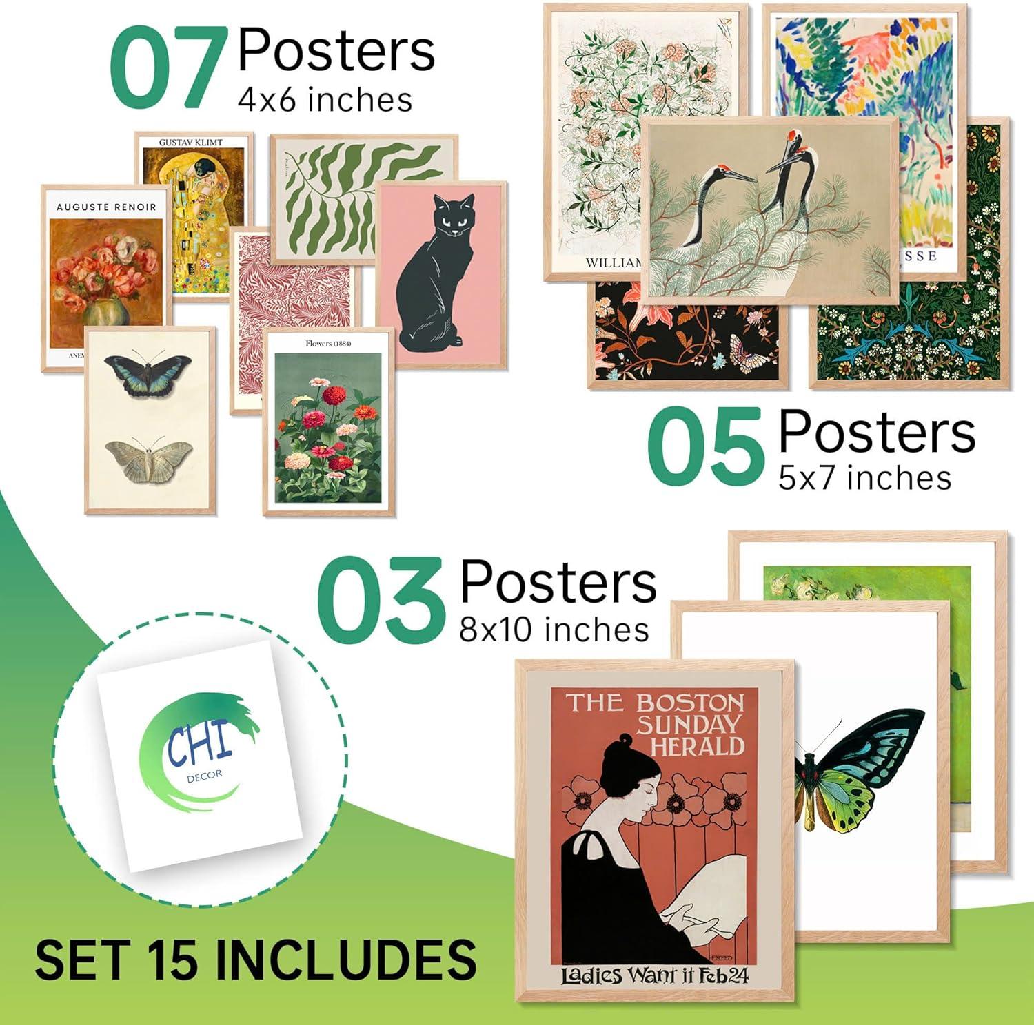 Colorful Boho Eclectic Wall Art Prints Set