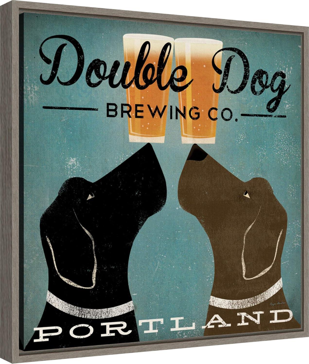 Amanti Art Double Dog Brewing Co by Ryan Fowler Framed Canvas Wall Art