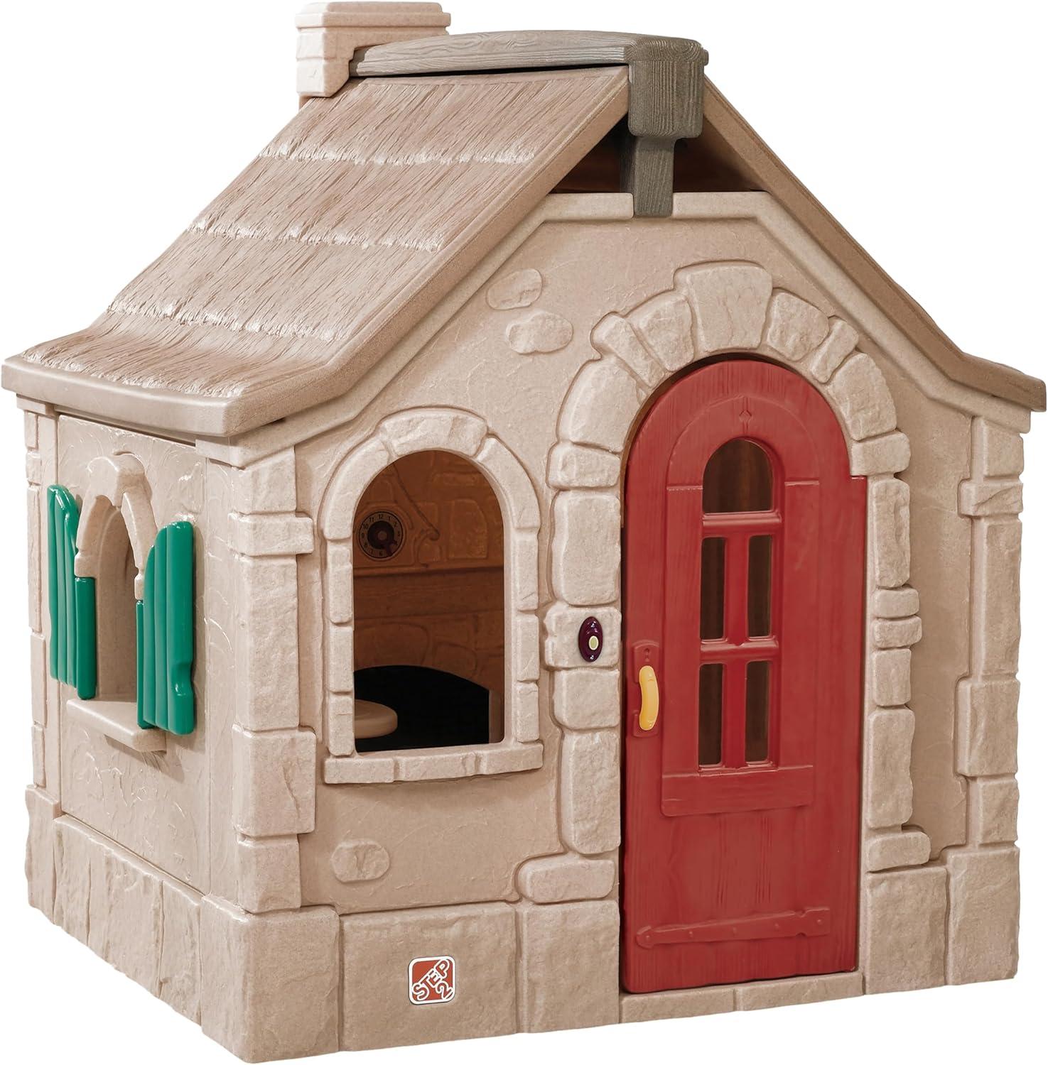 Step2 Naturally Playful Storybook Brown Cottage Playhouse Plastic Kids Outdoor Toy