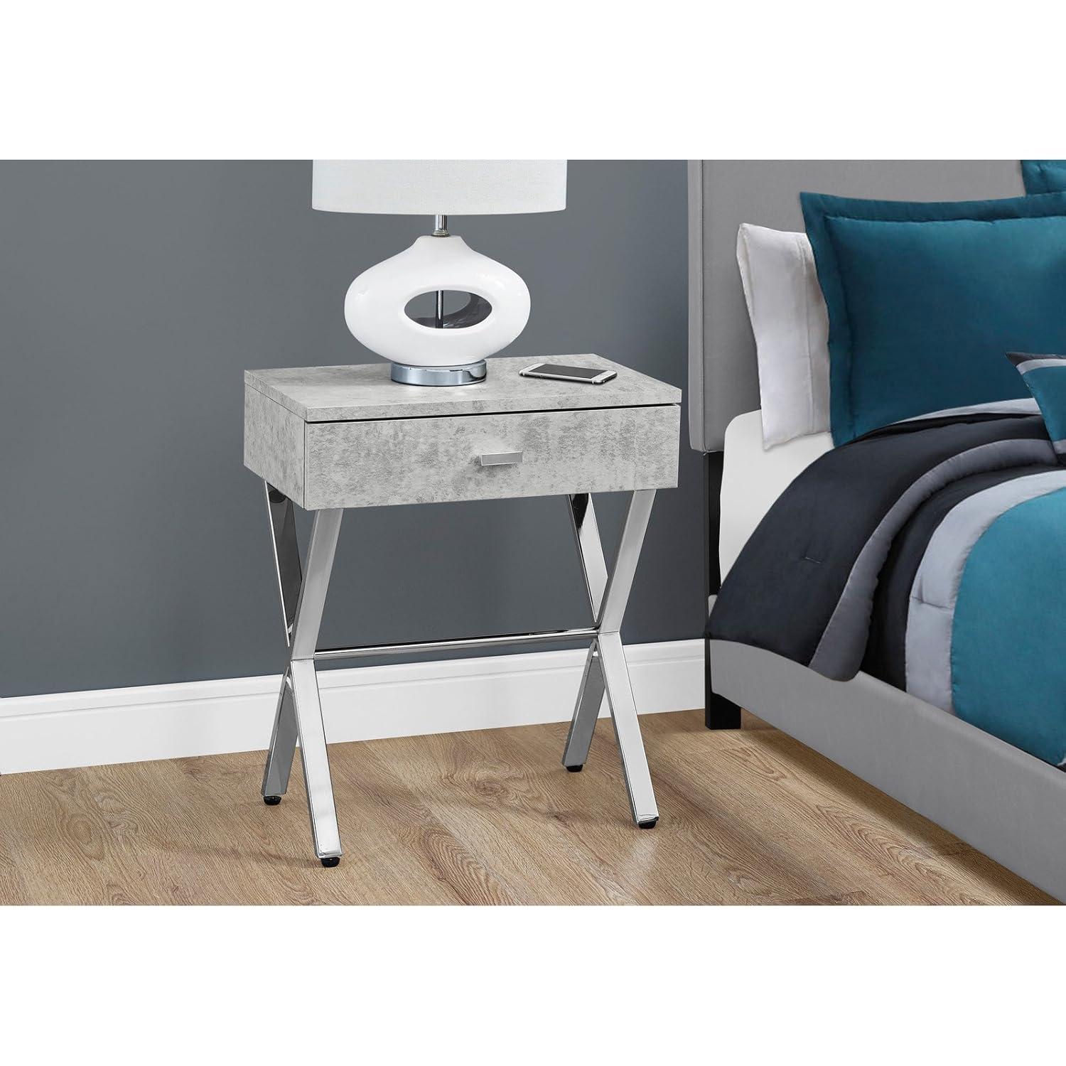 Monarch Specialties Accent Table, Side, End, Nightstand, Lamp, Bedroom, Glossy White Laminate