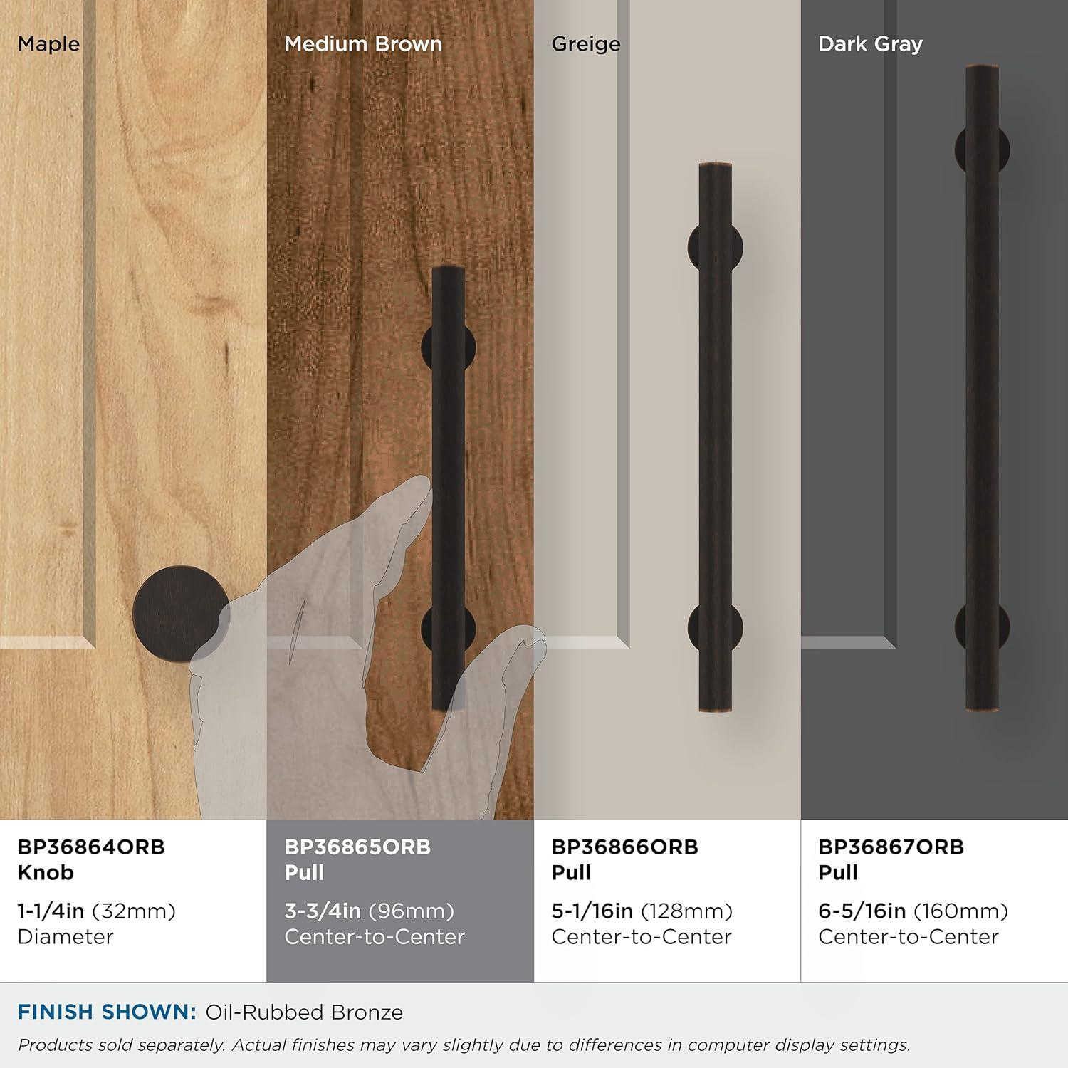 Amerock Radius 3-3/4 inch (96mm) Center-to-Center Oil-Rubbed Bronze Cabinet Pull