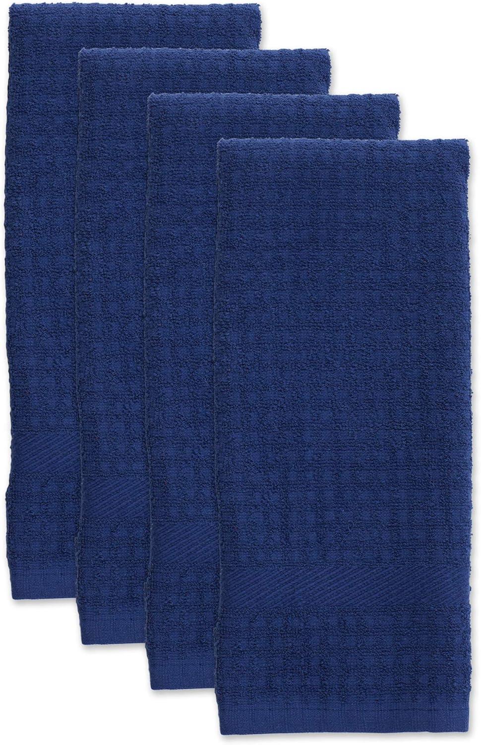 Solid Nautical Blue Waffle Terry Dishtowel (Set of 4)