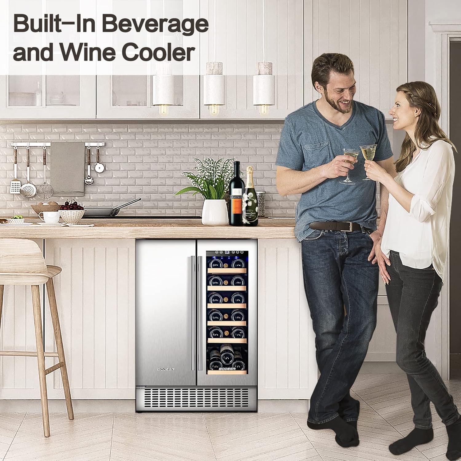 24-Inch Stainless Steel Dual Zone Beverage and Wine Cooler