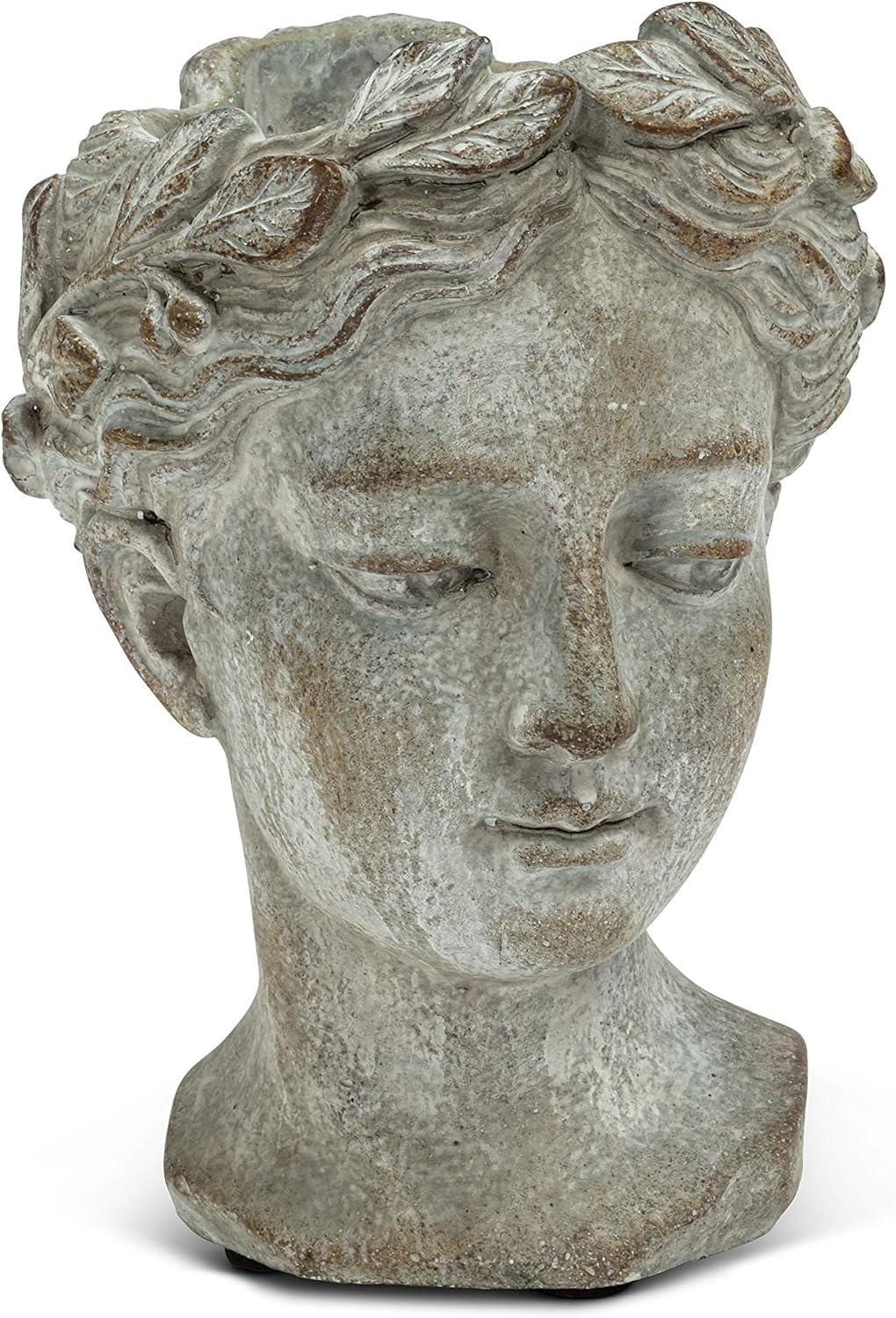 Abbott Collections  6.5 in. Extra Woman Head Planter, Grey - Small