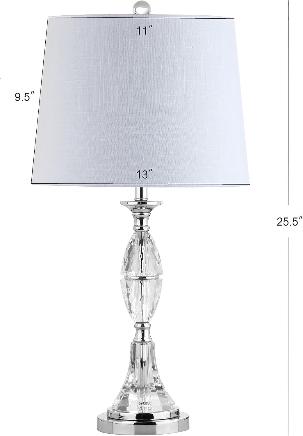 JONATHAN Y JYL2041A-SET2 Set of 2 Table Lamps Reid 25.5" Crystal LED Table Lamp French Country Bedside Desk Nightstand Lamp for Bedroom Living Room Office College Bookcase LED Bulbs Included, Clear