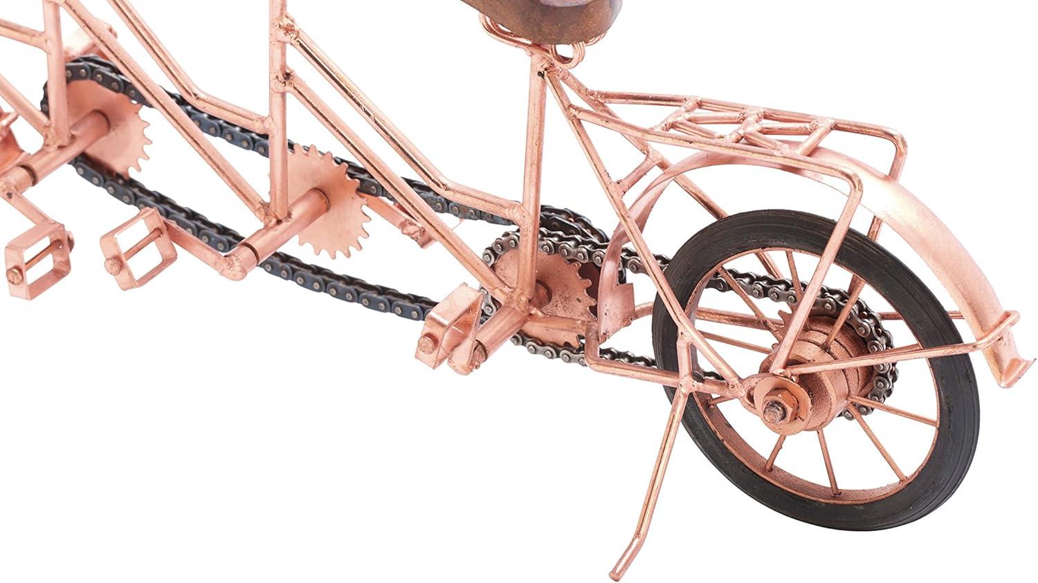 DecMode 21"W, 10"H Wood Vintage Bicycle Sculpture, Copper