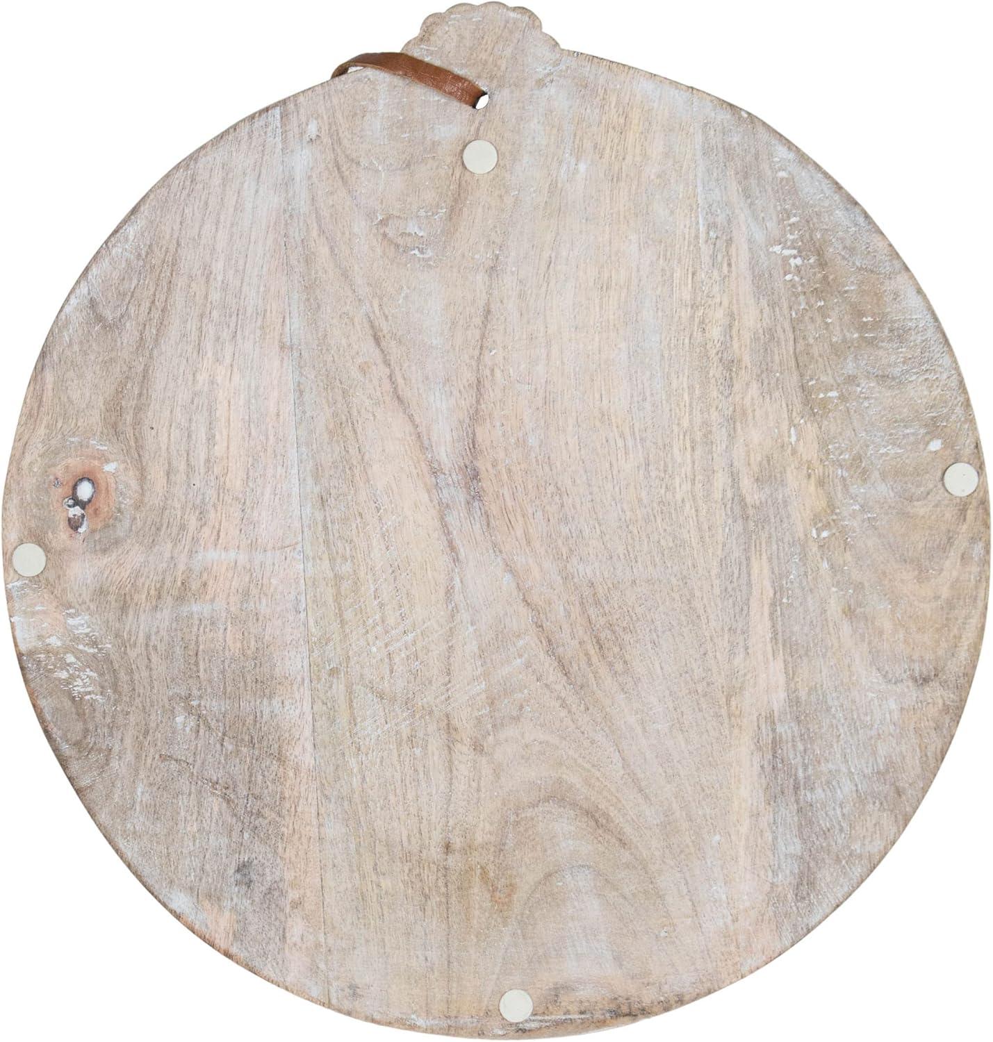 Large Round White Wood Cutting Board - Foreside Home & Garden