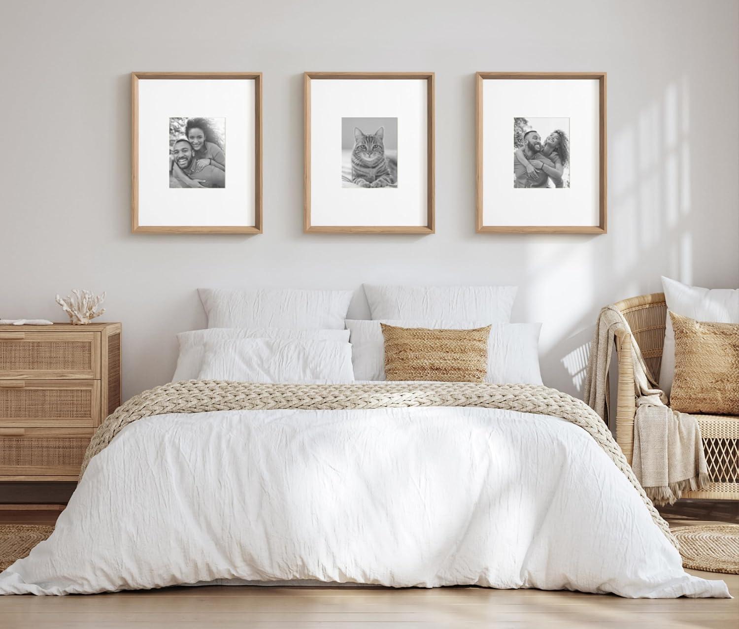 Kate & Laurel All Things Decor (Set of 3) 16"x20" Matted to 8"x10" Calter Modern Wall Picture Frames Brown: Gallery Wall Set