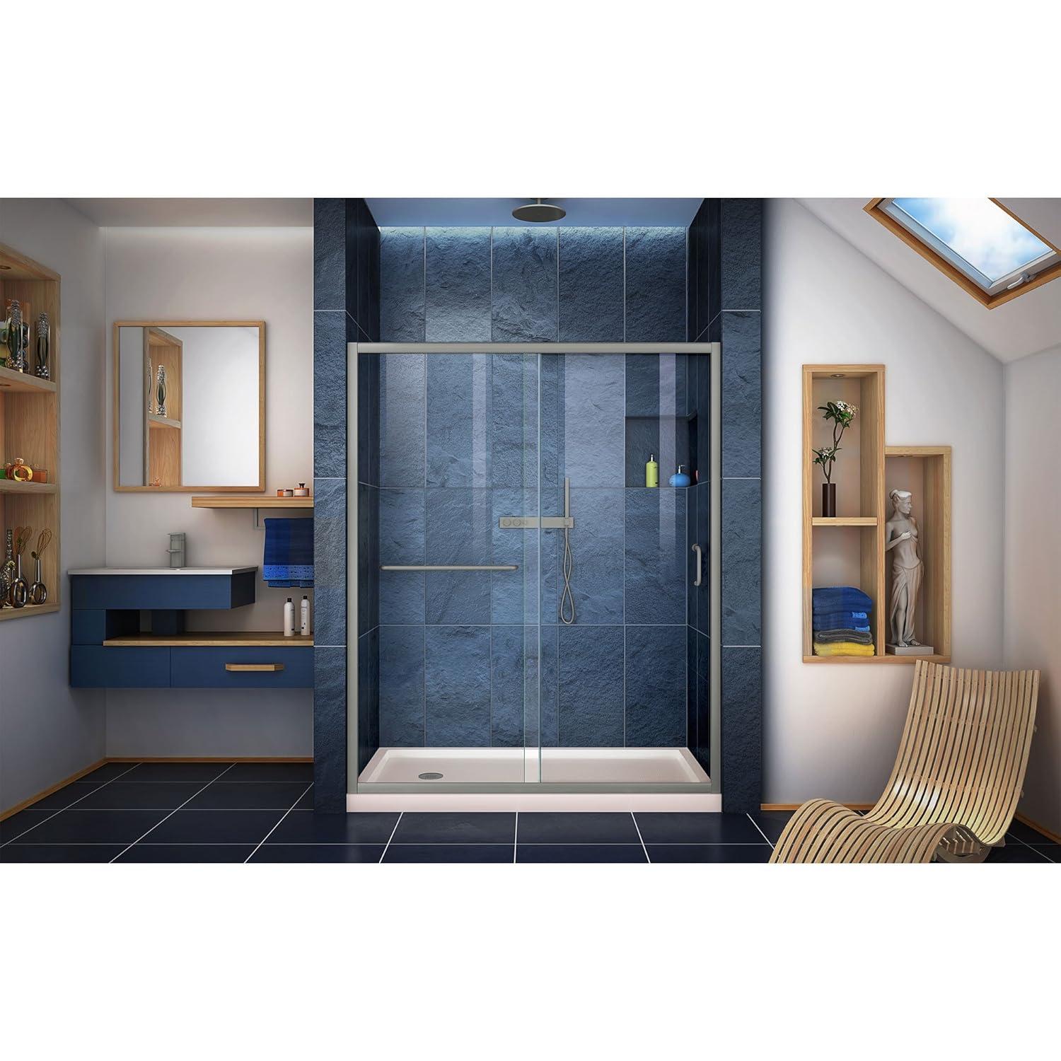 Infinity-Z 60" W x 30" D x 74.75" H Semi-frameless Sliding Shower Kit