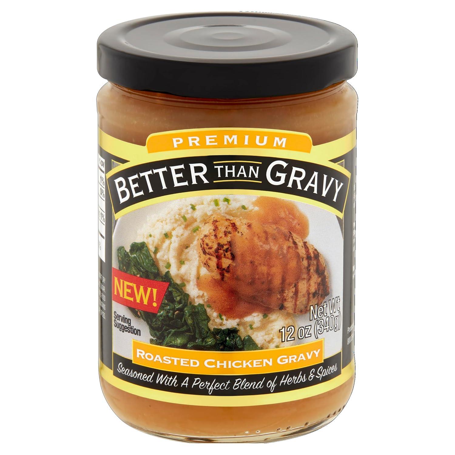 Better Than Gravy, Premium Roasted Chicken Gravy, Shelf-Stable, 12 oz Jar