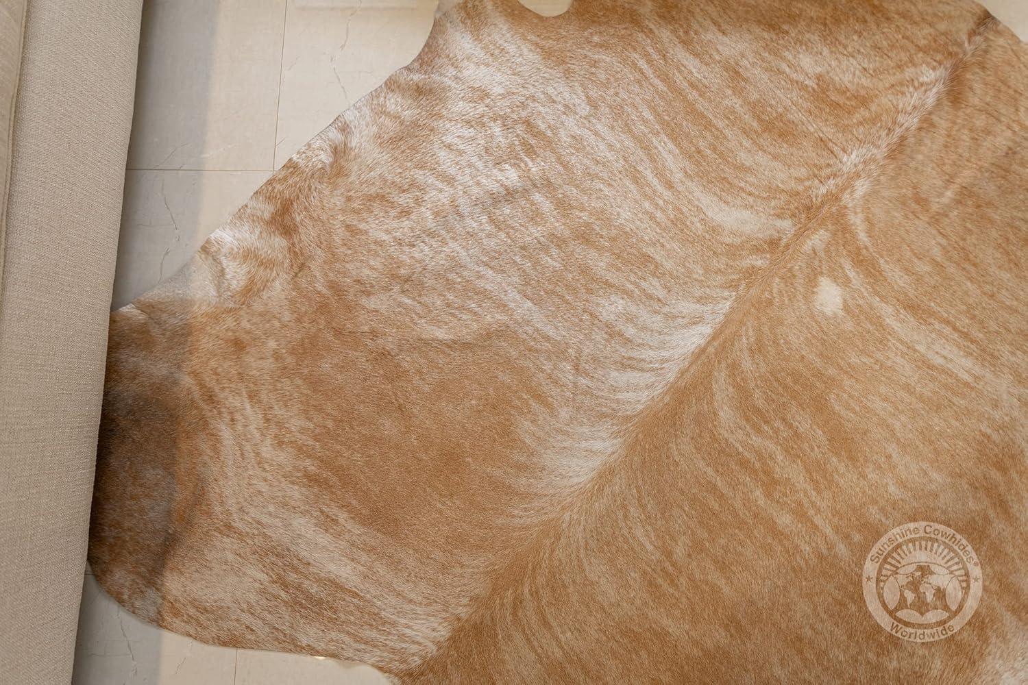 Palomino White and Beige Cowhide Rug 6ft x 8 ft 180cm x 240 cm