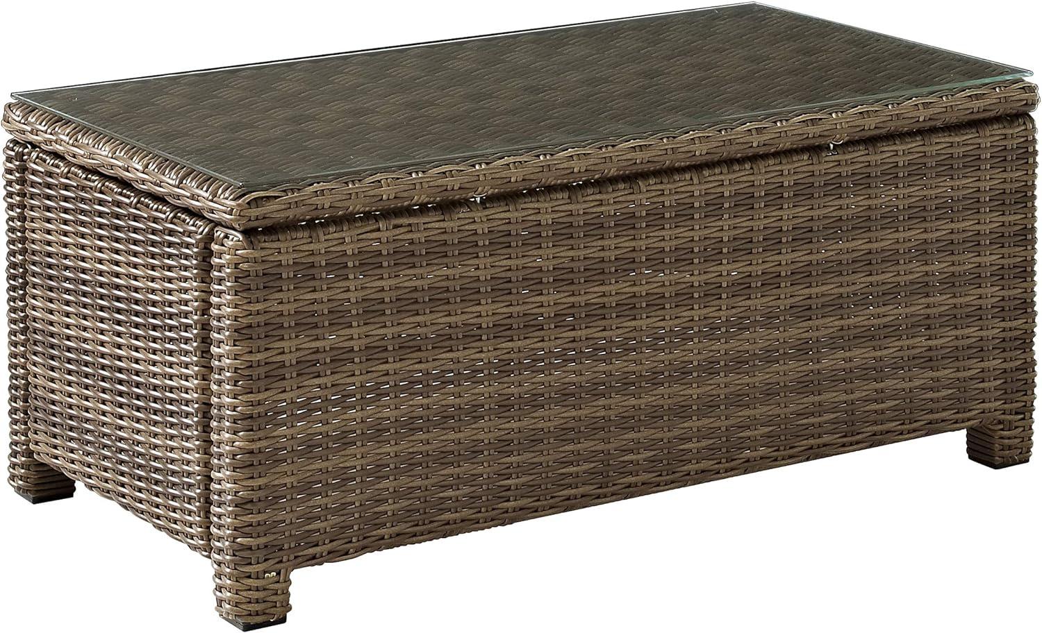 Bradenton 3-Piece Brown Wicker Outdoor Seating Set with Sand Cushions