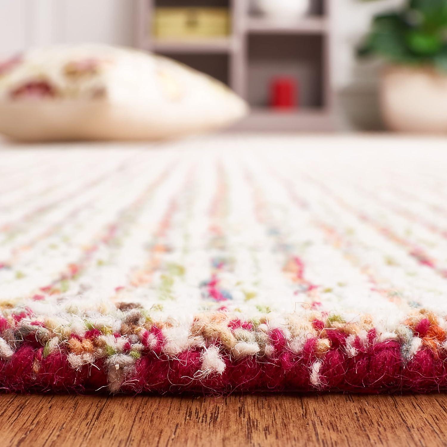 Abstract ABT481 Handmade Indoor Area Rug - Red/Green - 8'x10' - Safavieh