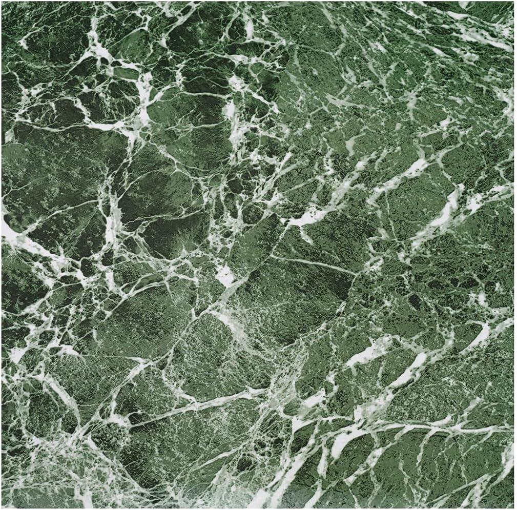 Green Marble Green Vinyl Floor Tiles Self Stick Peel Flooring 12" x 12", 1-Pack (20 Pieces)