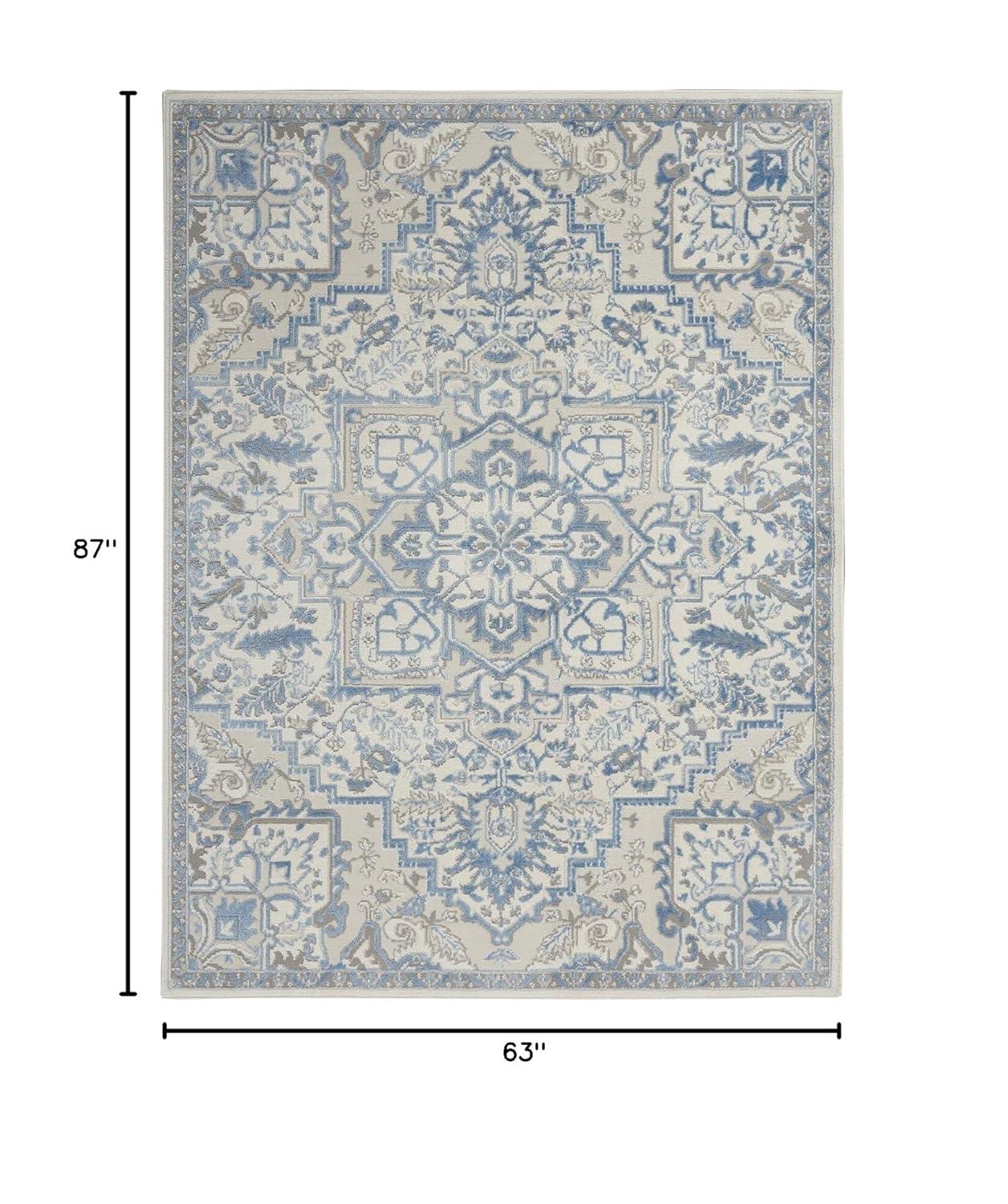 Nourison Elation Bohemian Medallion Indoor Rug Ivory Blue 5'3" x 7'3"