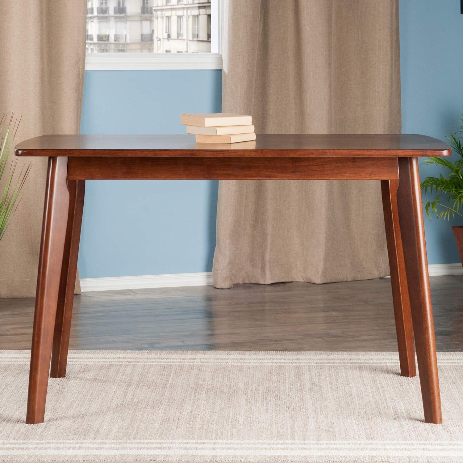 Shaye Dining Table Walnut - Winsome: Solid Wood, Tapered Legs, Contemporary Style, Seats 4