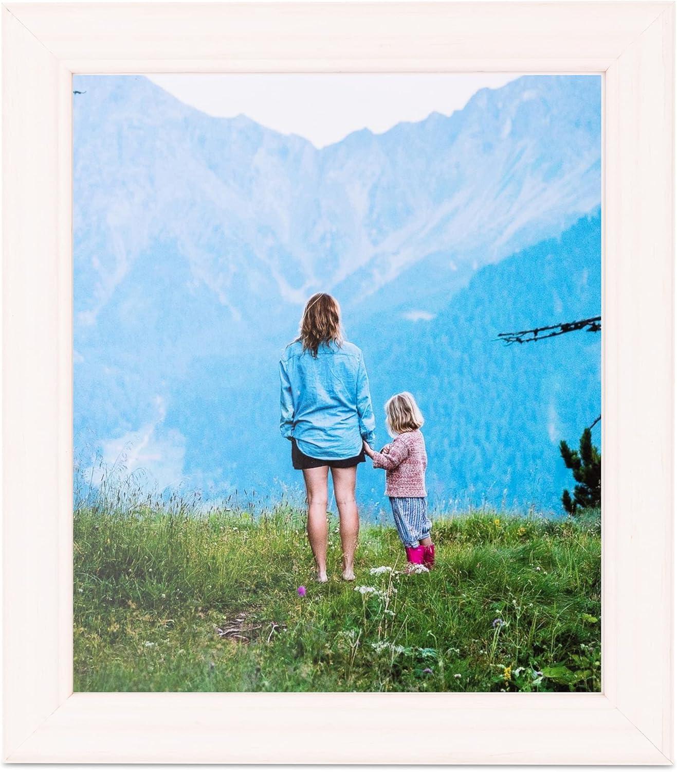 ArtToFrames 10x20 Inch White Picture Frame, This 1.5" Custom Wood Poster Frame is Off White Wash Barnwood Style Frame, for Your Art or Photos - Comes with Regular Glass, WOM0066-56673-YWHT-10x20