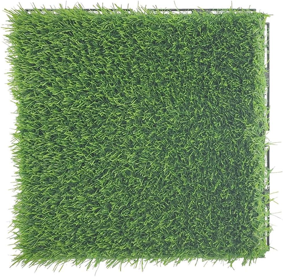 9 Pack 12" × 12" Artificial Grass Tiles - Self-Draining, Interlocking, and Easy to Install - Perfect for Patios, Balconies, Dogs, Pets, and Kids