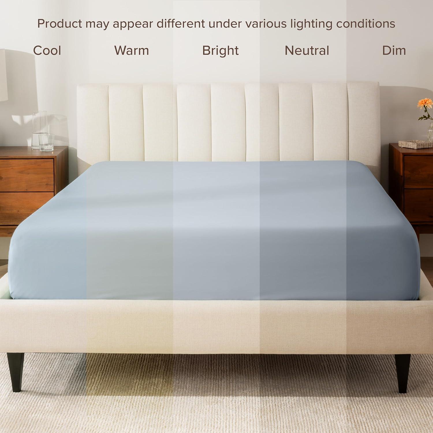 Bare Home 260 Thread Count Organic Cotton Percale Fitted Sheet