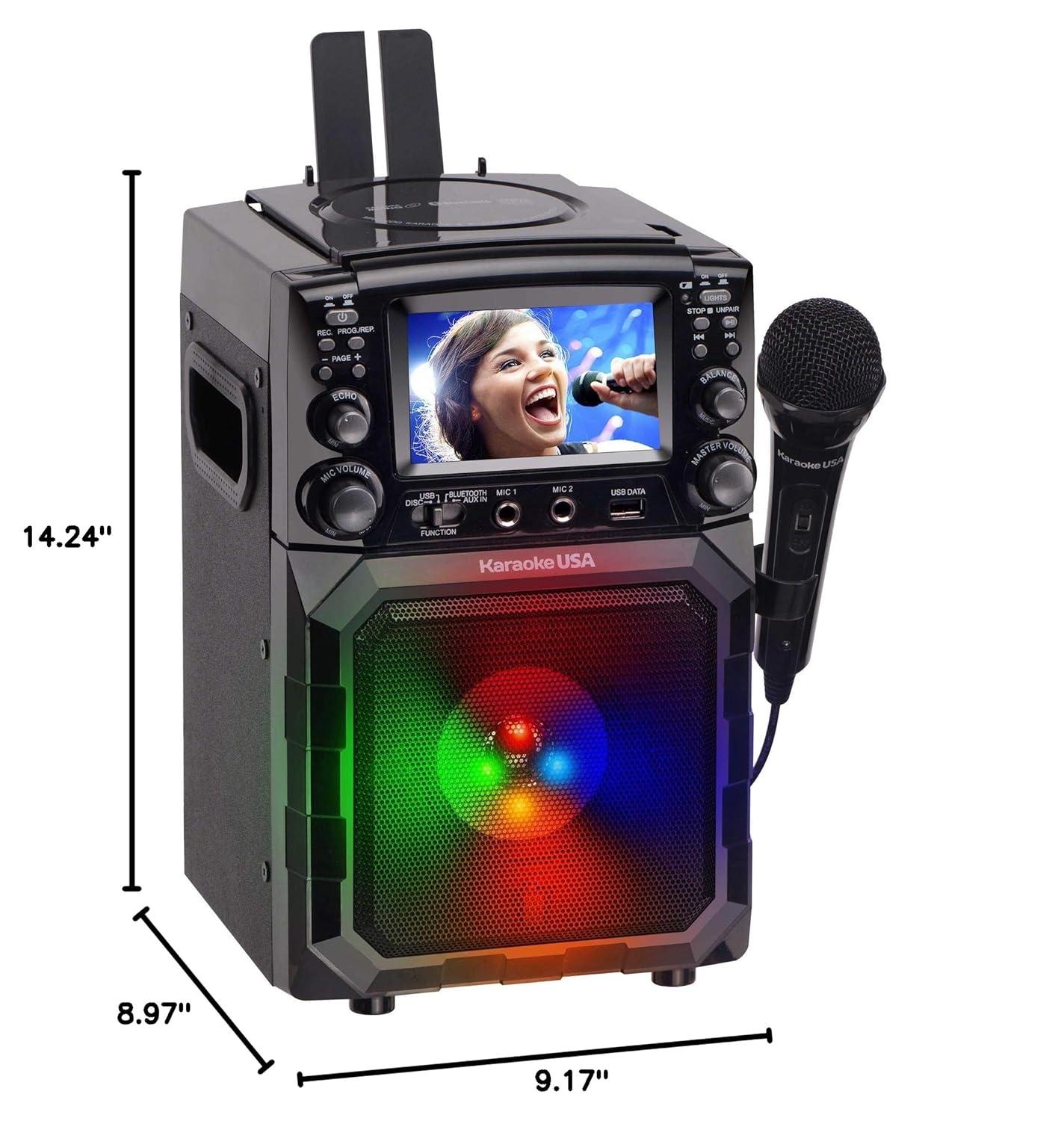 Karaoke USA Portable CDG/MP3 Karaoke Player (GQ450): Bluetooth, TFT-LCD Screen