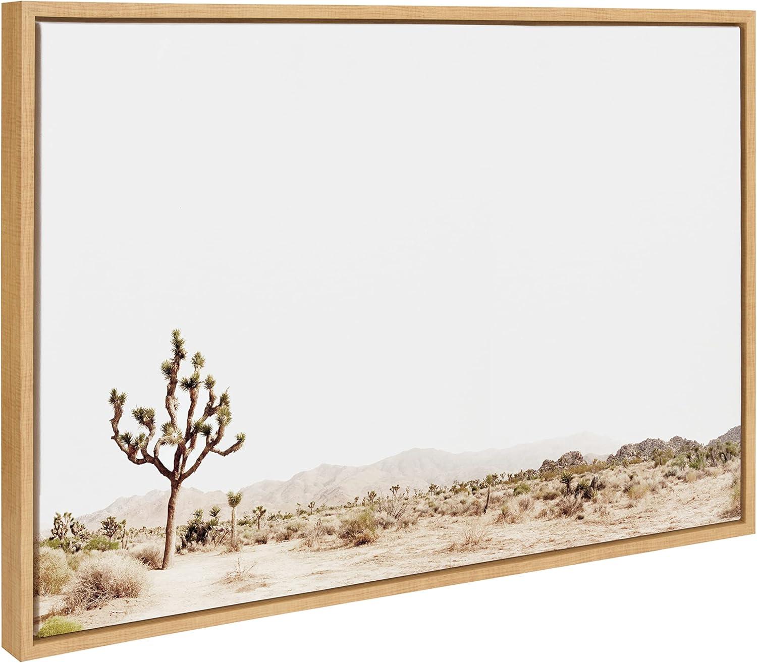 Natural Landscape Joshua Tree Canvas Print with Wooden Frame