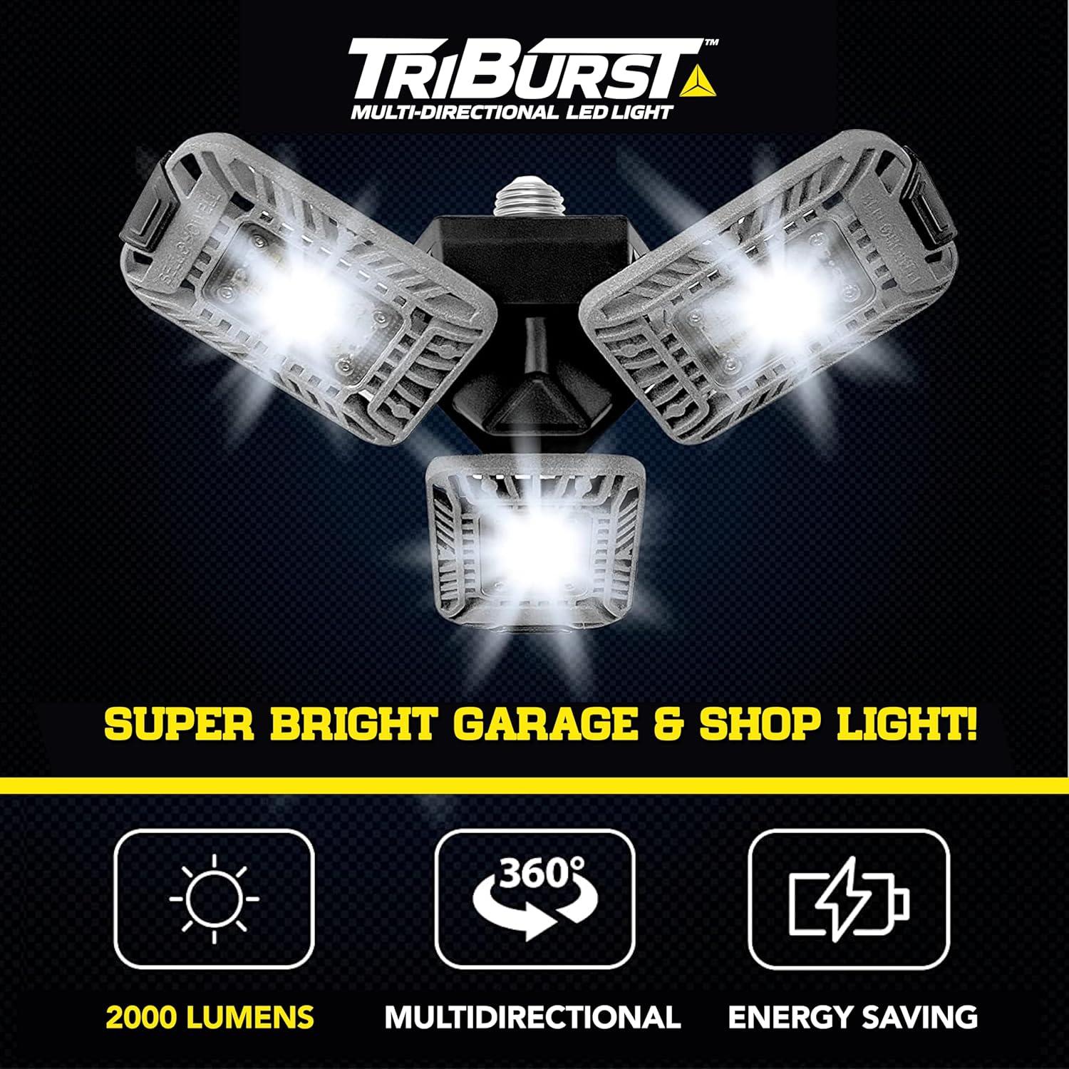 Bell + Howell Bell+Howell Triburst Multi-Directional 2000 Lumens Light, Screws Onto Any Standard Light Socket