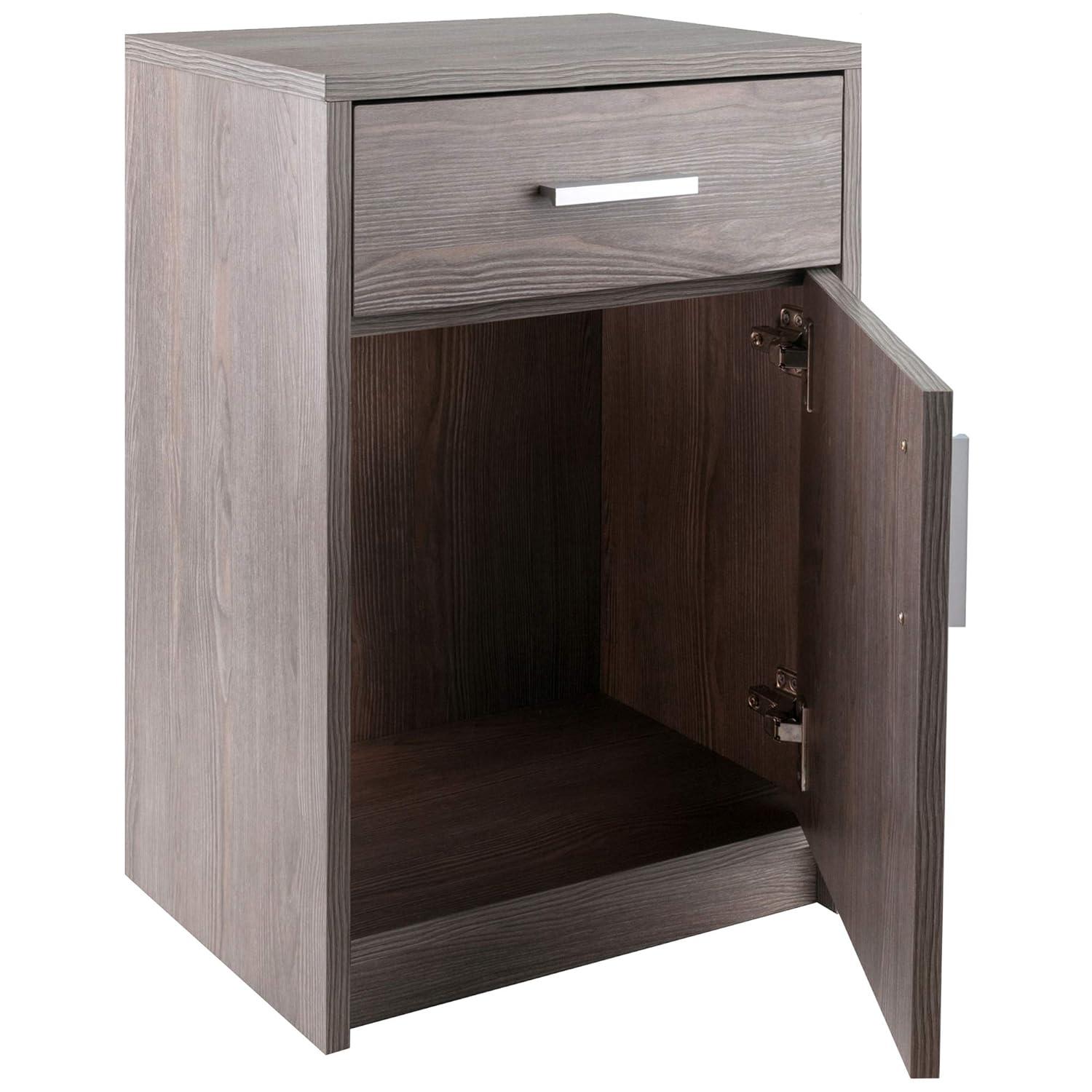 Ash Gray Transitional 1-Drawer Composite Wood Accent Table