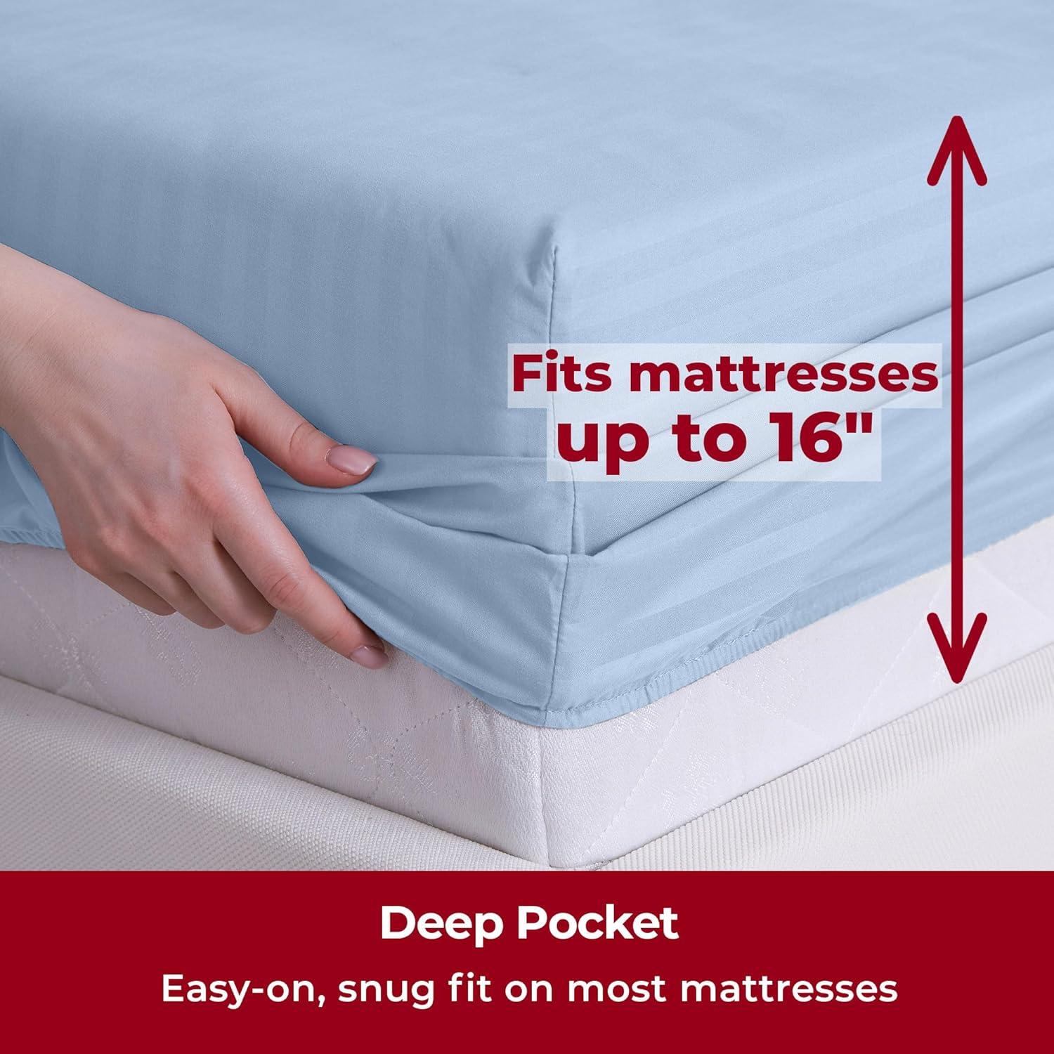 Mellanni Sheet Set Hotel Luxury Brushed Microfiber, Deep Pocket Sheet, 4 Piece Full Beige