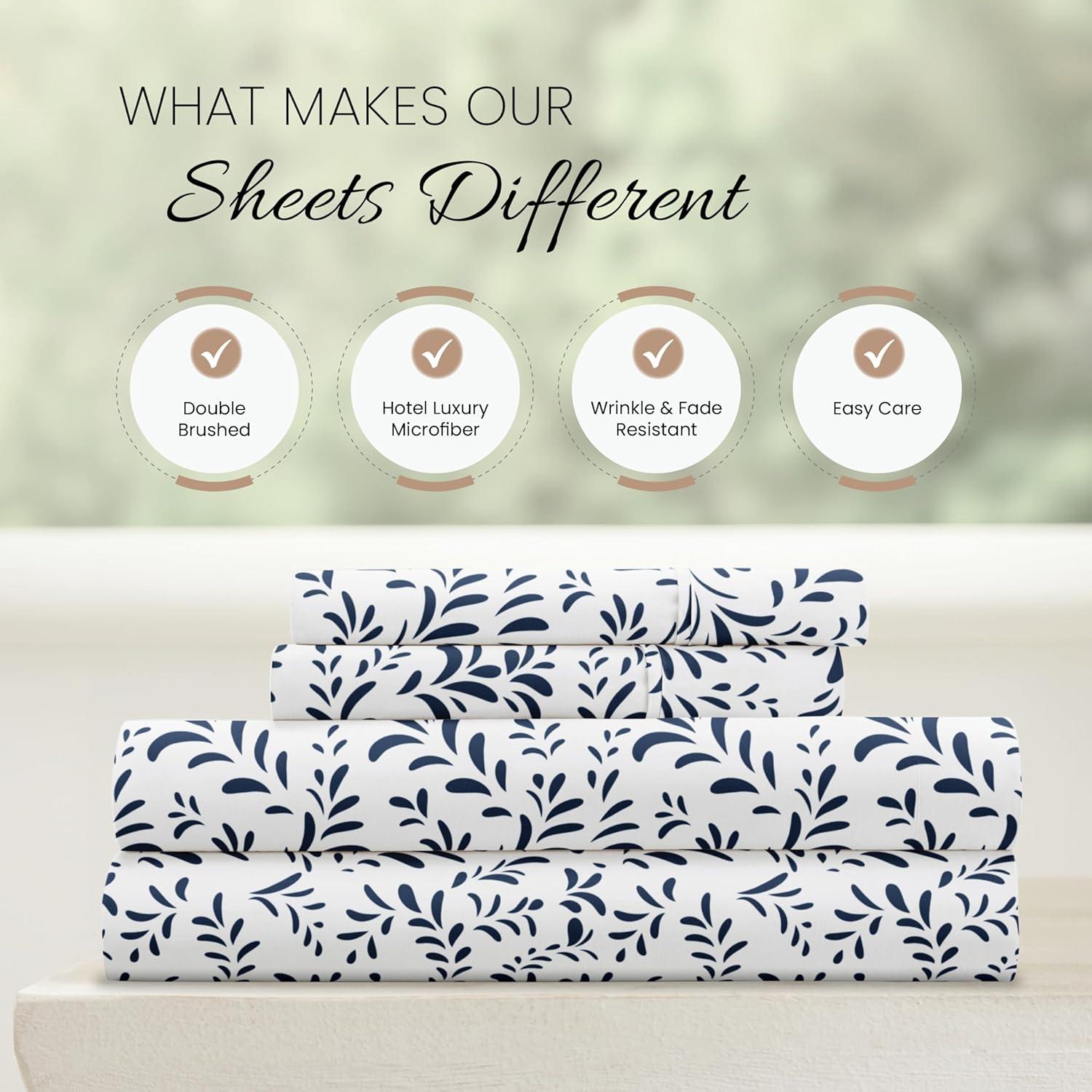 Simply Soft™ Burst of Vines Pattern Microfiber Sheet Set