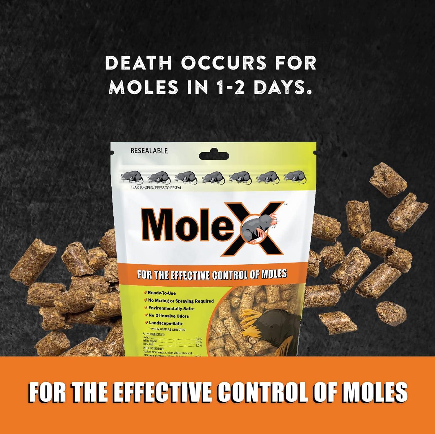 MoleX, Safely Eliminate All Species of Moles - 8oz Bag EcoClear Products 620204-6D