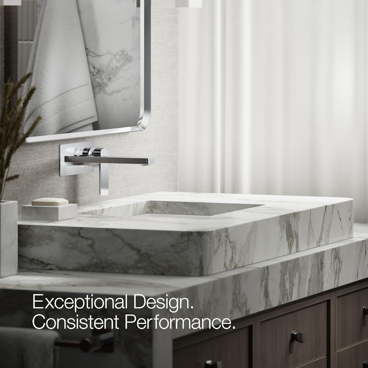 Parallel Wall-Mount Single-Handle Bathroom Sink Faucet