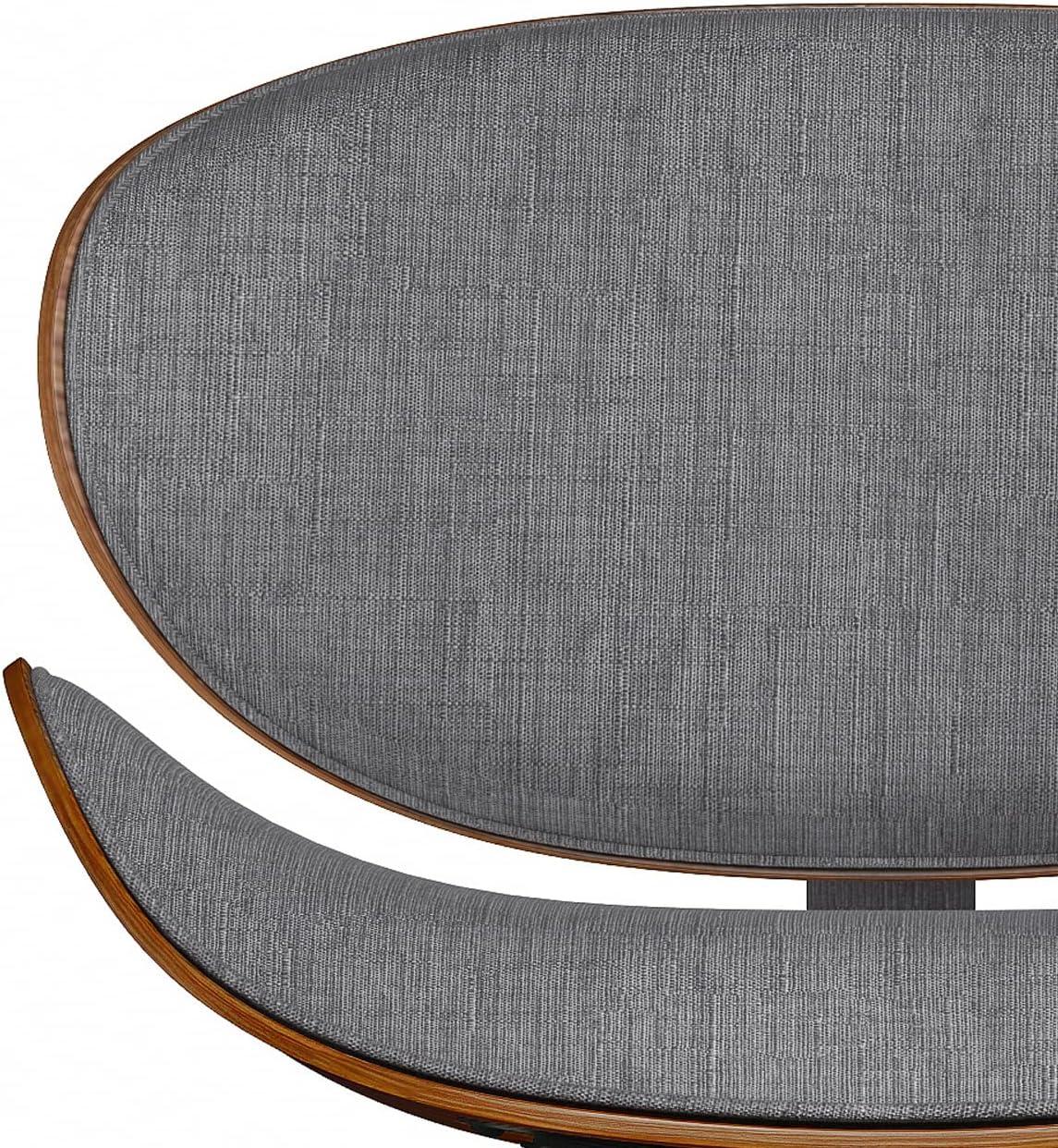 Gray Linen Upholstered Mid-Century Modern Side Chair