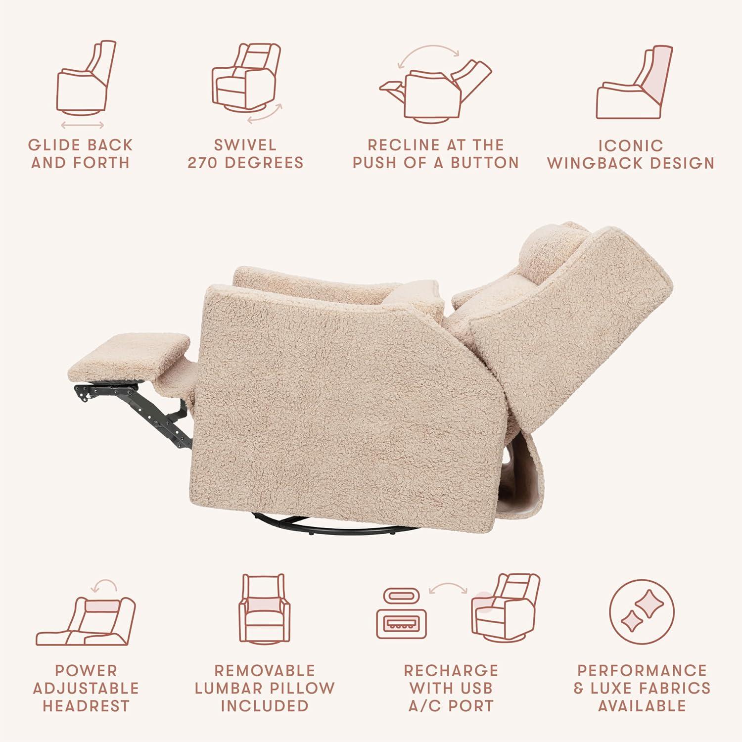 babyletto Kiwi Plus Power Glider Recliner w/ Power Headrest