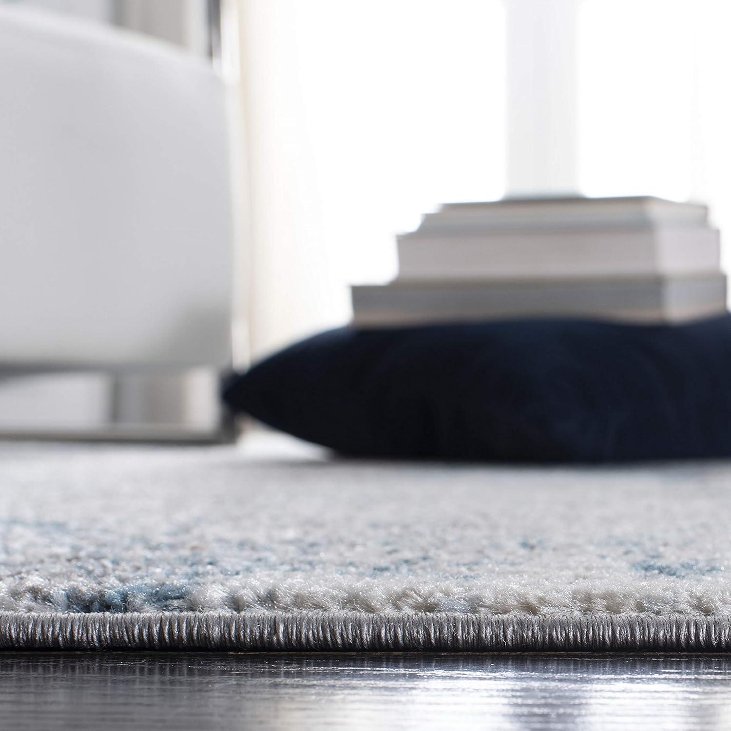 Tulum TUL209 Power Loomed Accent Rug - Ivory/Blue - 3'x3' - Safavieh.