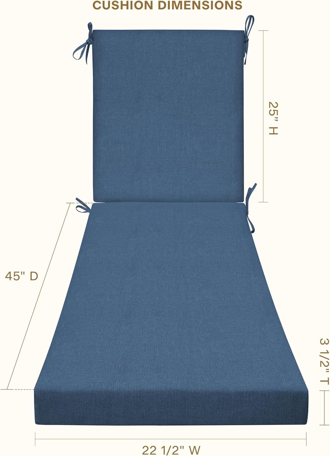 Honeycomb Outdoor Chaise Lounge Cushion - Textured Solid Pacific Blue