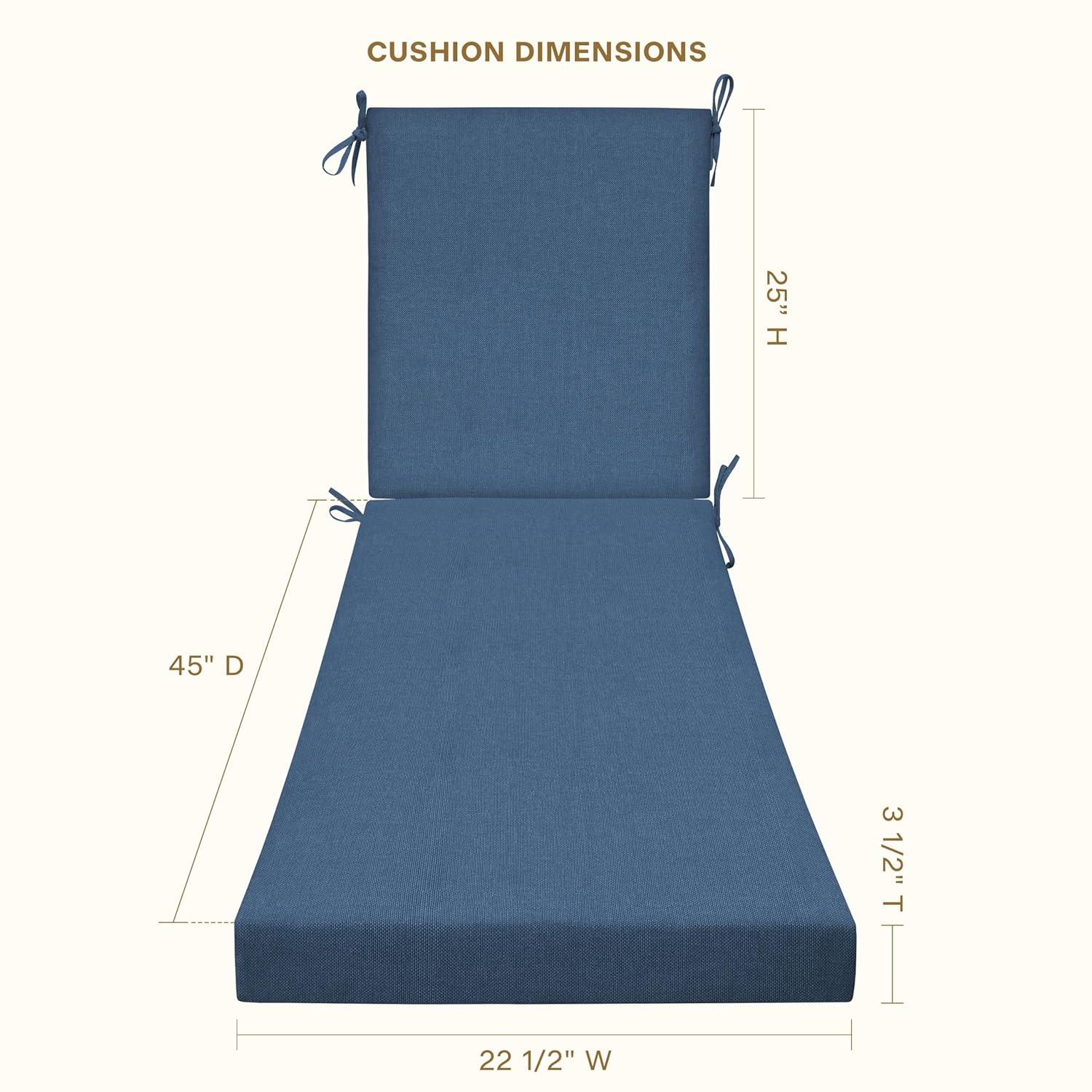 Honeycomb Outdoor Chaise Lounge Cushion - Textured Solid Pacific Blue
